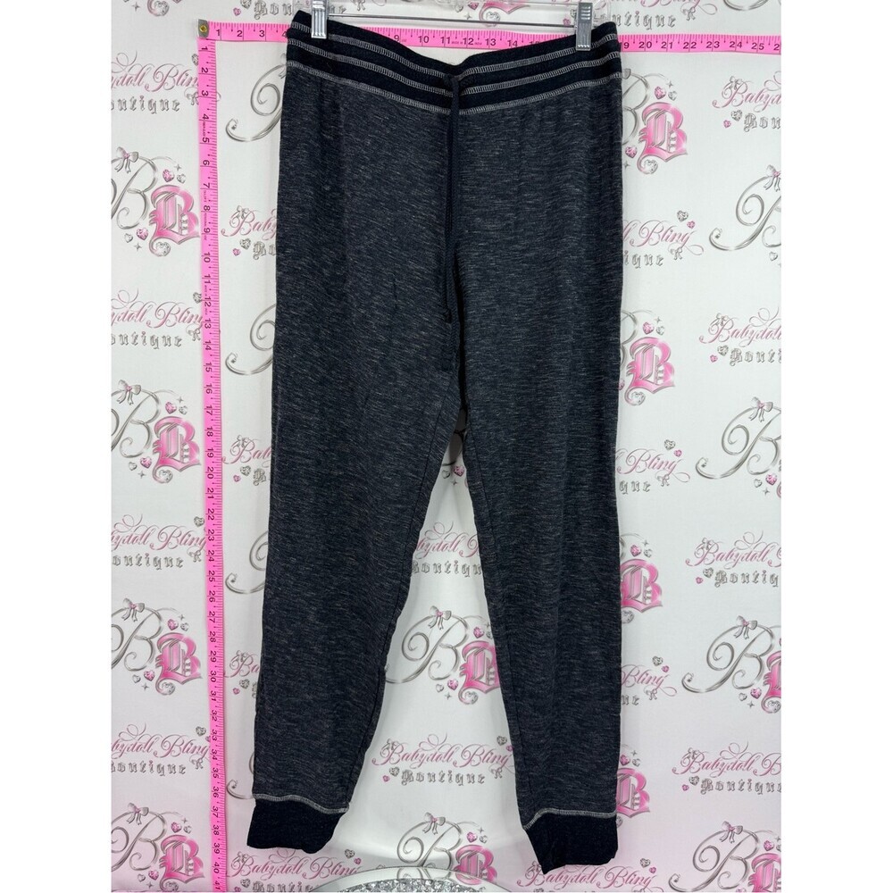Black bow pants Charcoal Heather Jogger Pants with Striped Waistband
